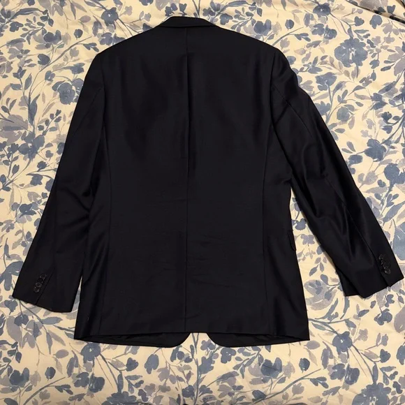 Lauren Ralph Lauren Black Label Slim 42L Navy Wool Blazer 2 Button Sport Coat